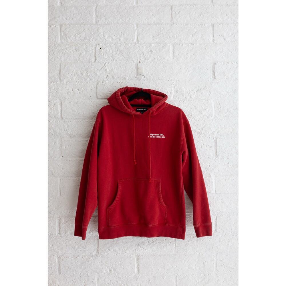 Shadow Hill USA Hoodie Red “An Ode To The Hopeless Romantic” Graphic Pullover S